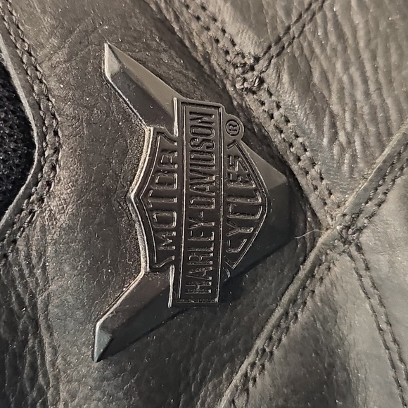 Mens Harley-Davidson Black Leather Lace Up Work Riding Biker Boots Size 12 - Picture 3 of 7